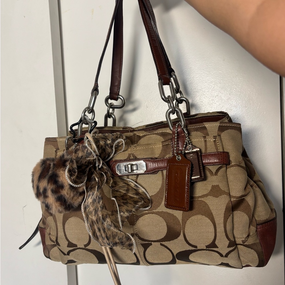 Coach Brown Signature Jayden Chelsea Shoulder Bag Logo 3 Compartment